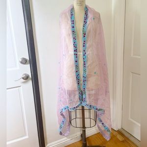 Roses Lavender floral design Embroidered Saree